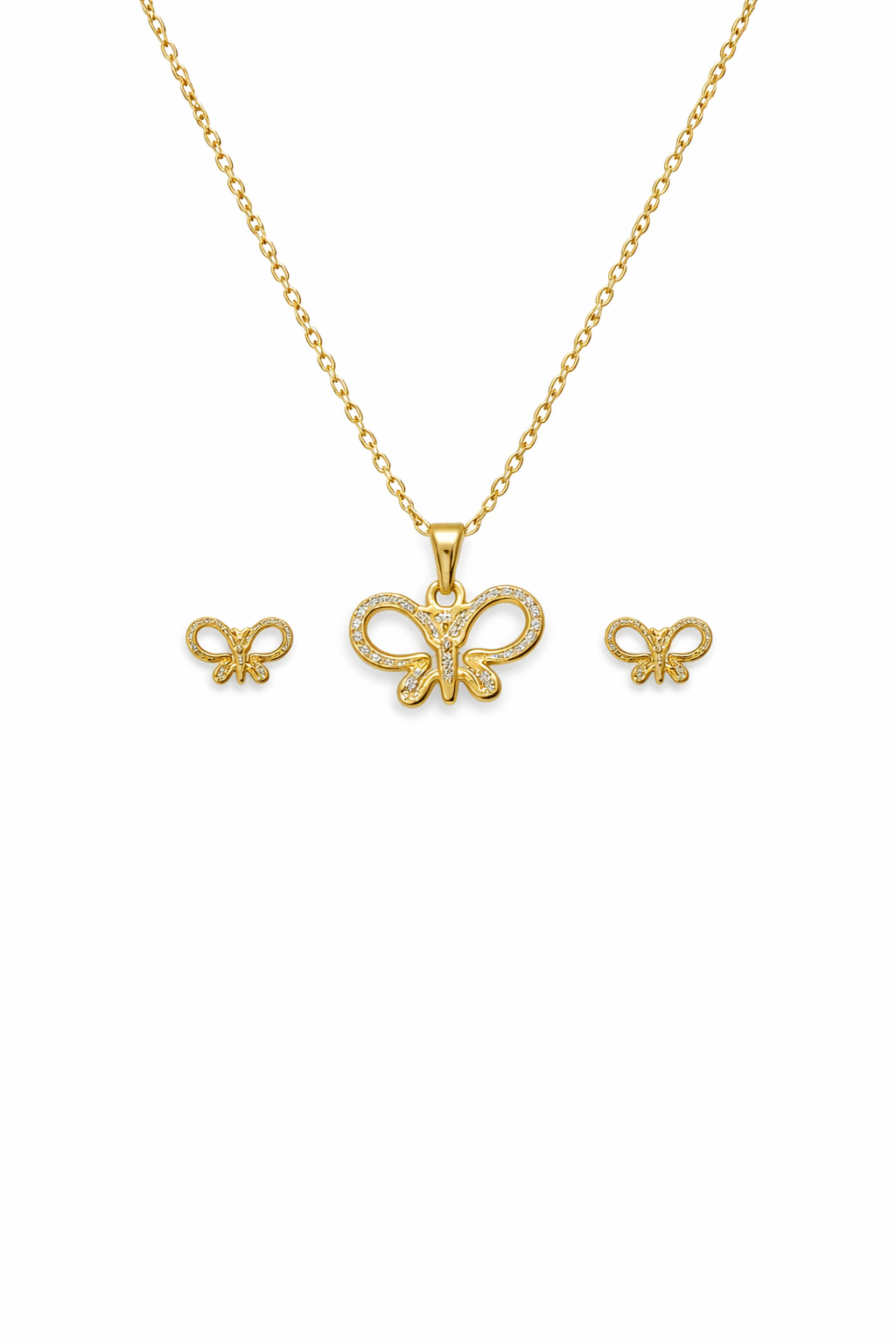 Elegant Gold Butterfly Jewelry Set