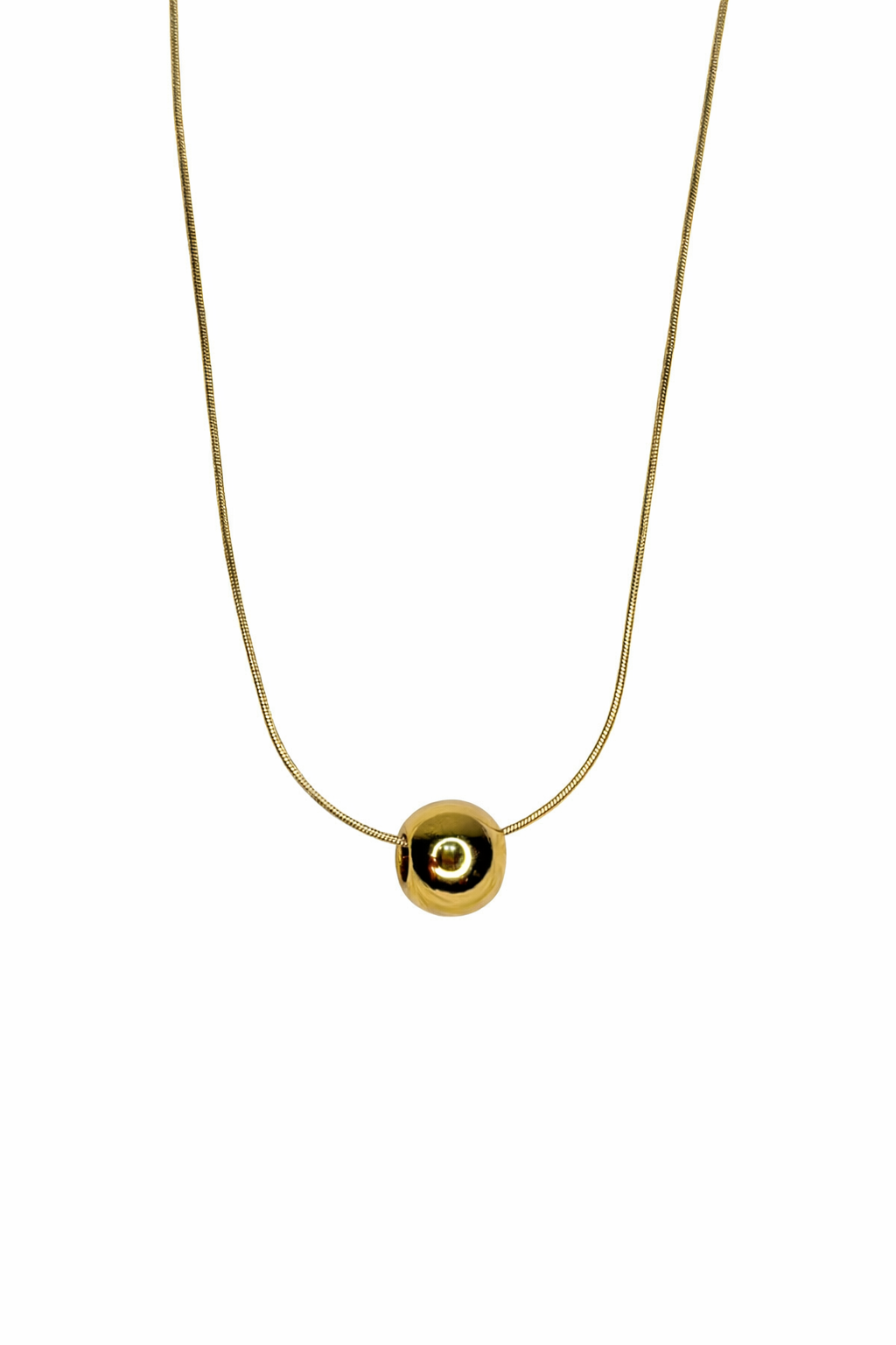 Minimalist Gold Bead Pendant Necklace
