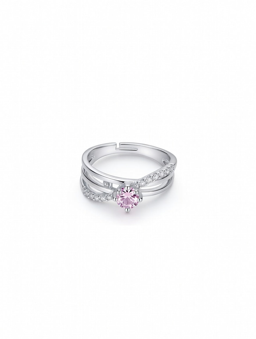 Silver Blush Sparkle Ring