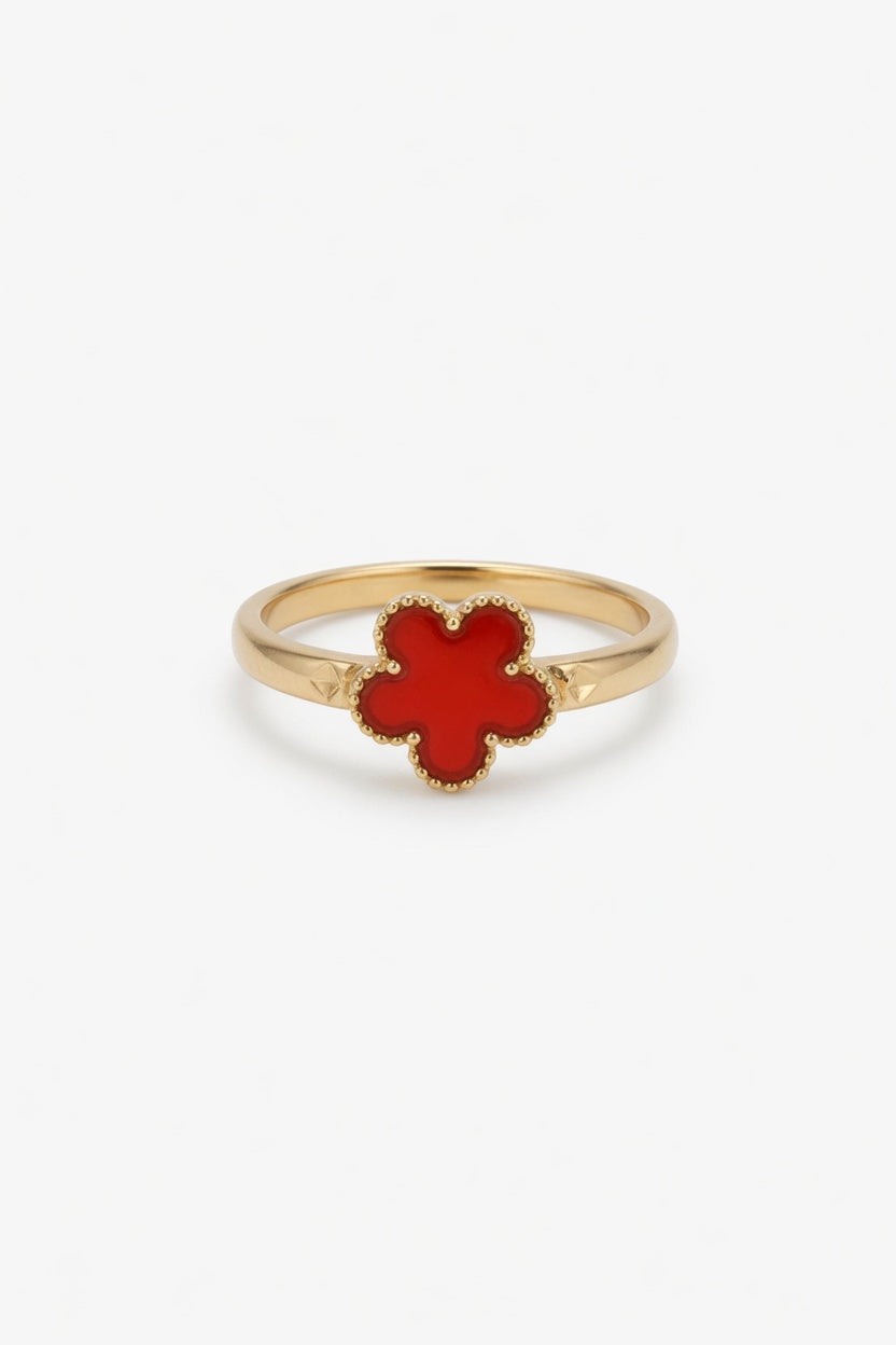 ❤️ Red Clover Gold Ring