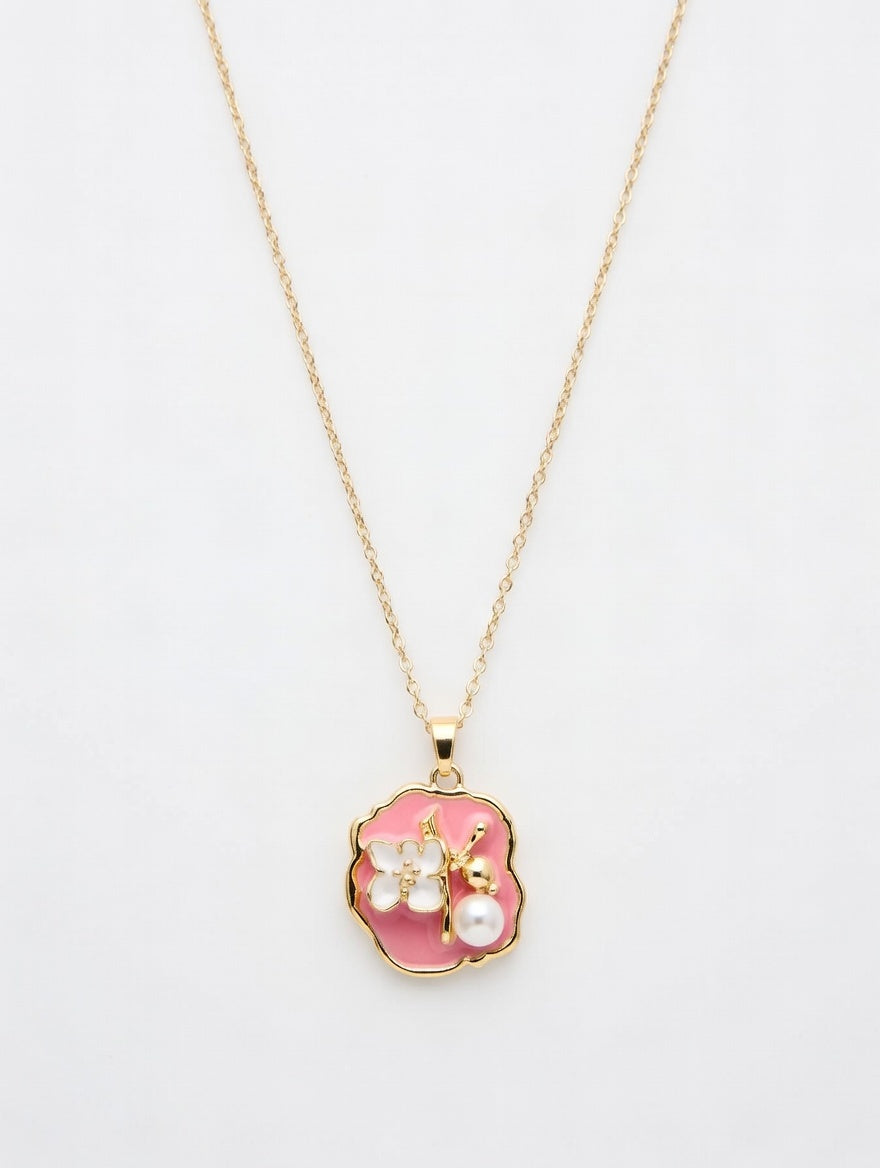 Blush Bloom Pearl Pendant Necklace