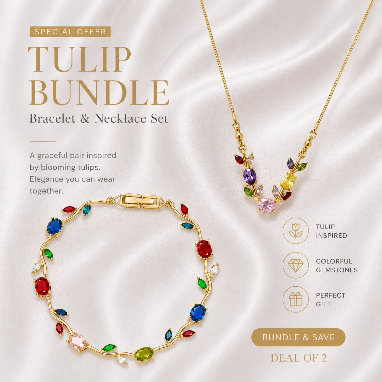 Tulip Luxe Bundle – Pendant & Bracelet Set