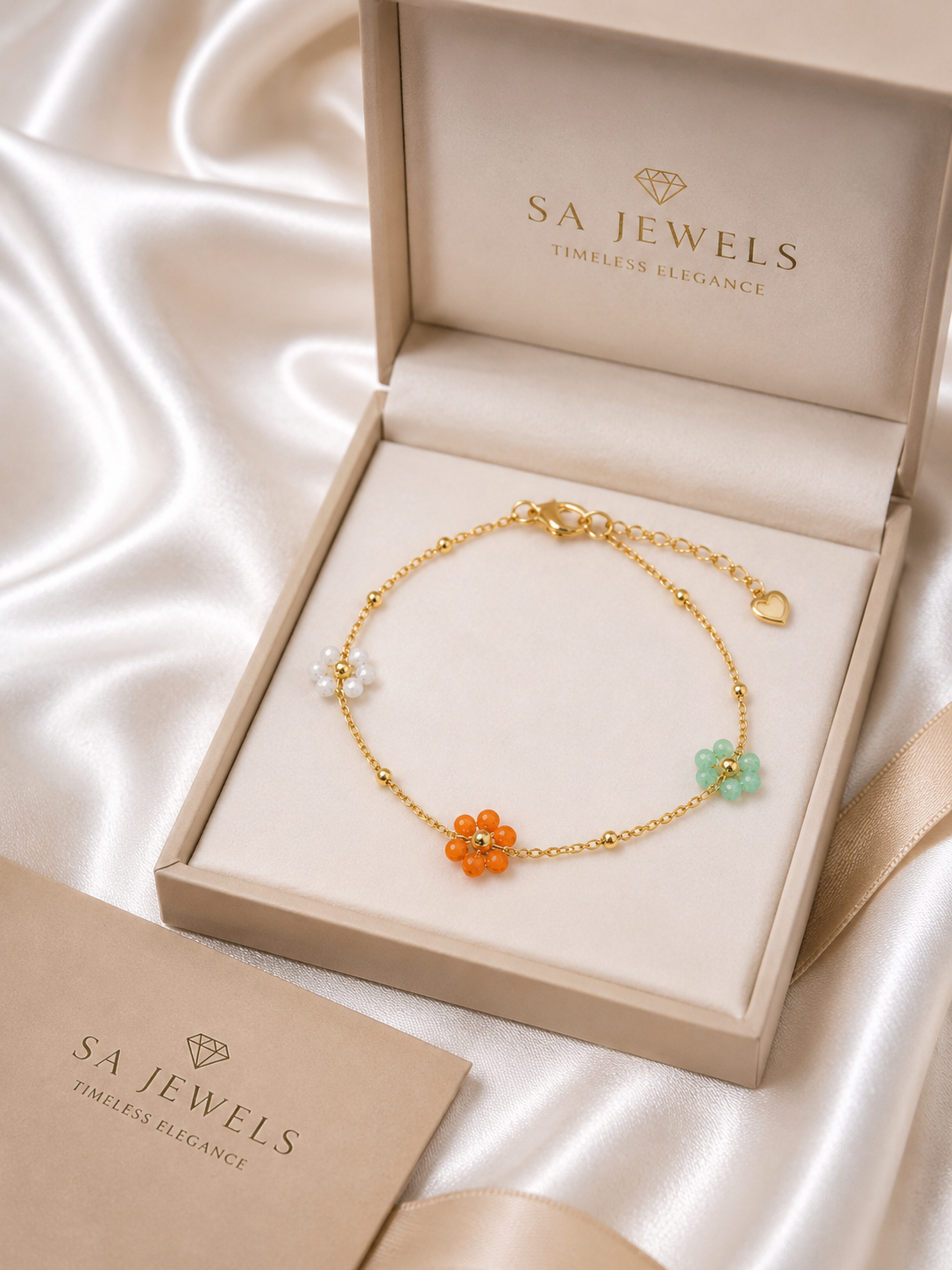 Elegant Floral Charm Bracelet