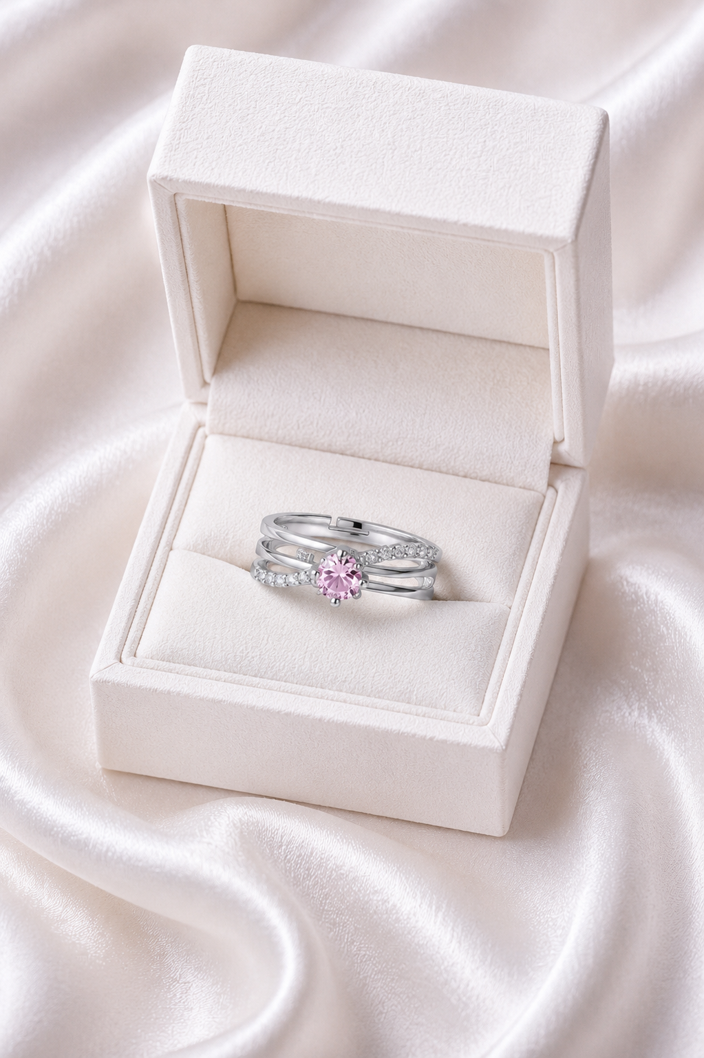 Silver Blush Sparkle Ring