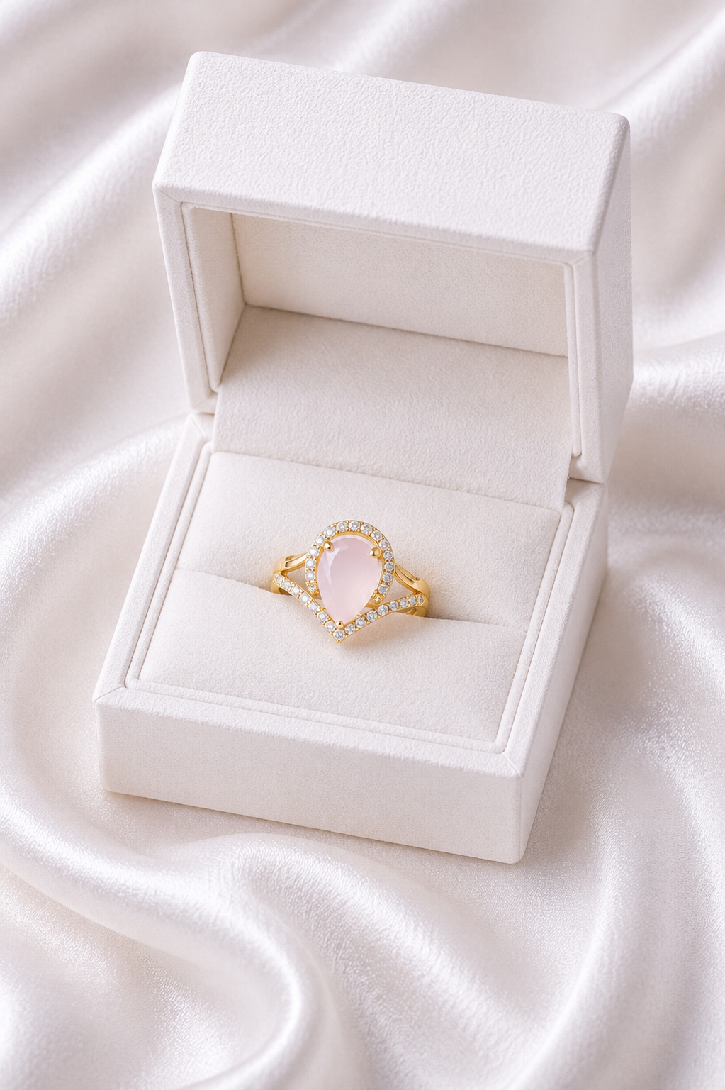 Blush Heart Crystal Ring