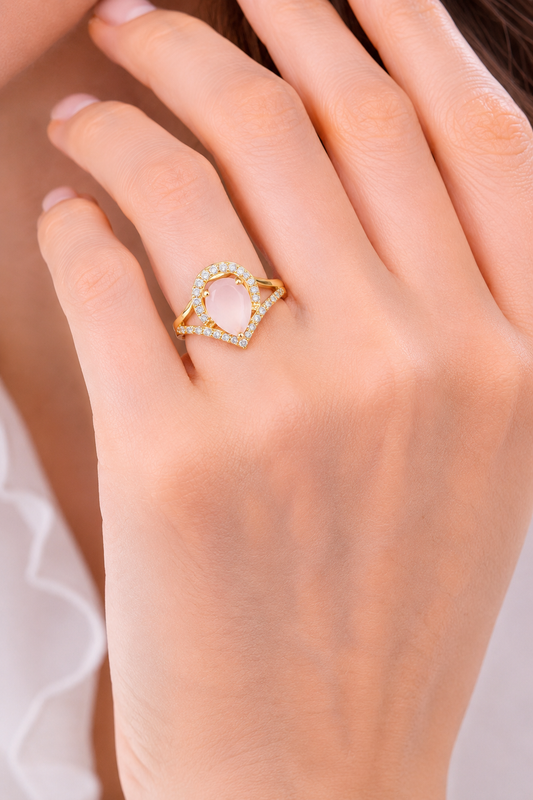 Blush Heart Crystal Ring