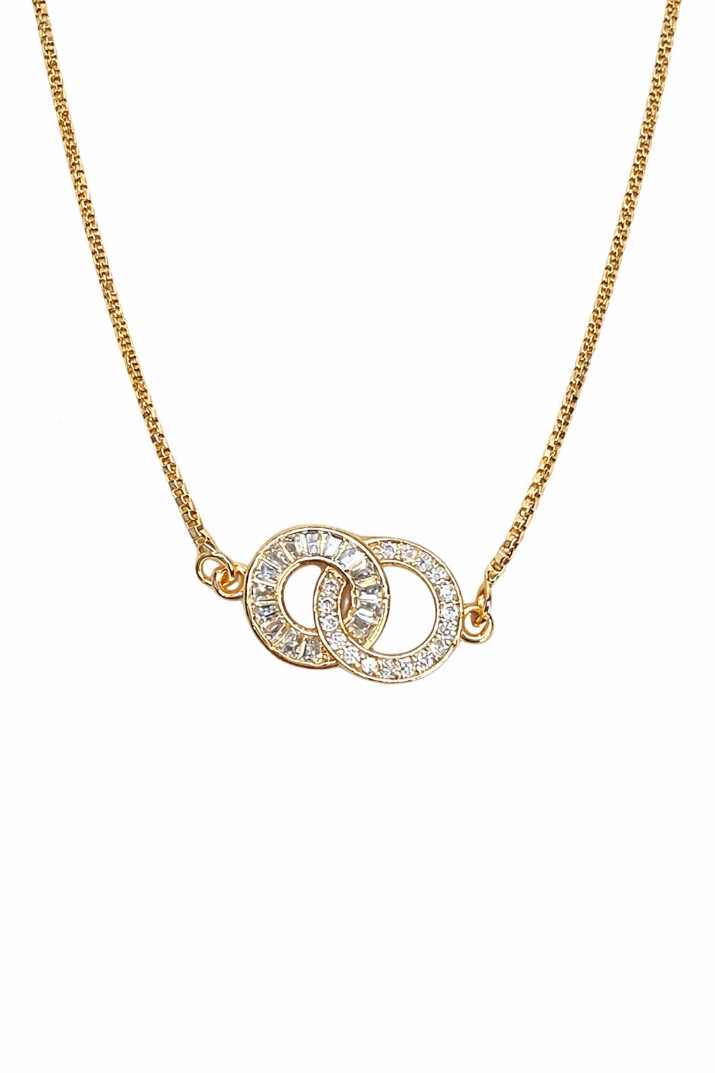 Elegant Double Circle Crystal Gold Bracelet