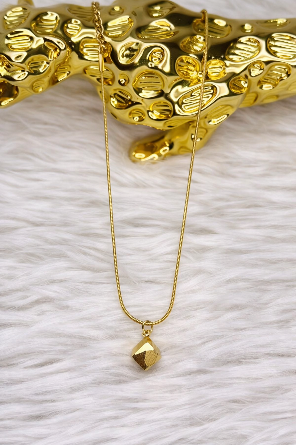 Geometric Gold Pendant Necklace