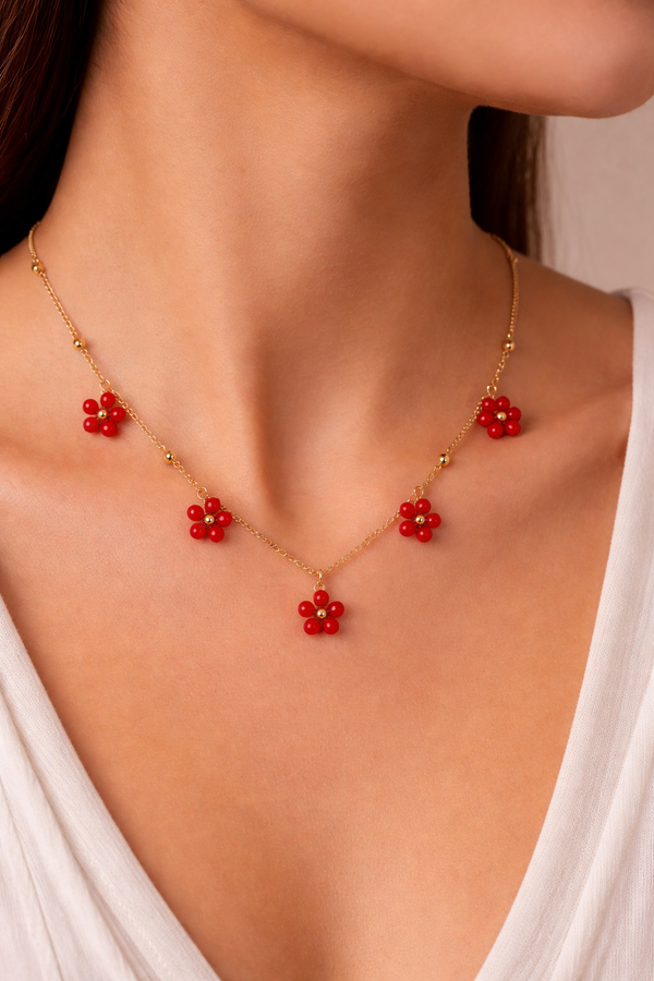 Scarlet Blossom Pendant