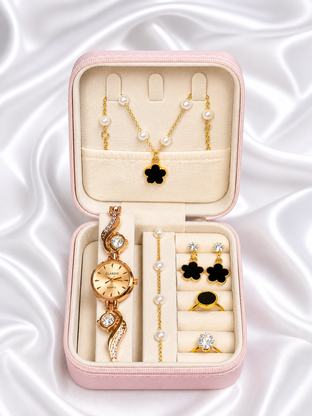 Women’s Premium Jewelry & Watch Gift Set – 6 in 1 Luxury Box