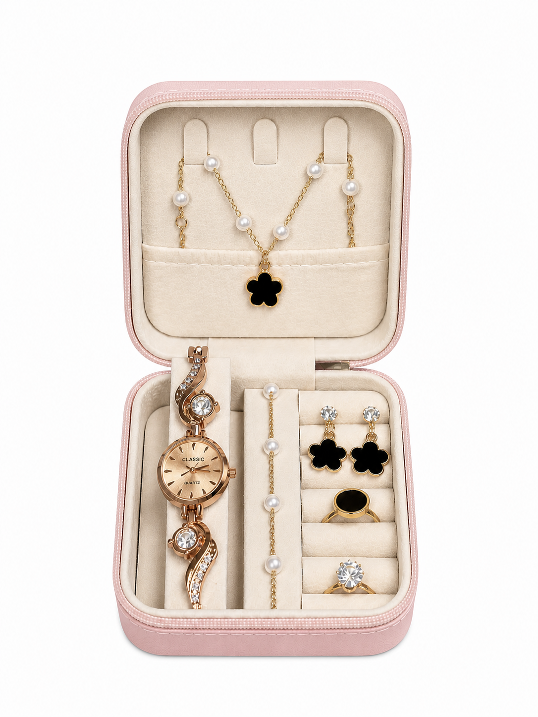 Women’s Premium Jewelry & Watch Gift Set – 6 in 1 Luxury Box