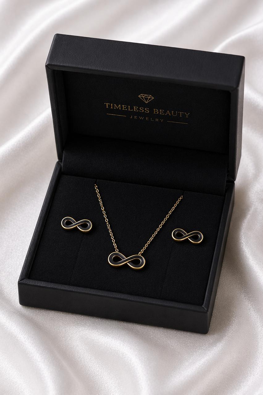Infinity pendant and Earrings Set
