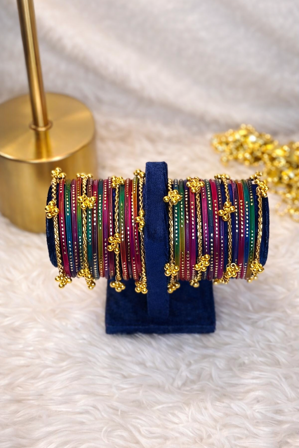 Traditional Kashmiri Churiya Set – Multicolor Ghungroo Bangles