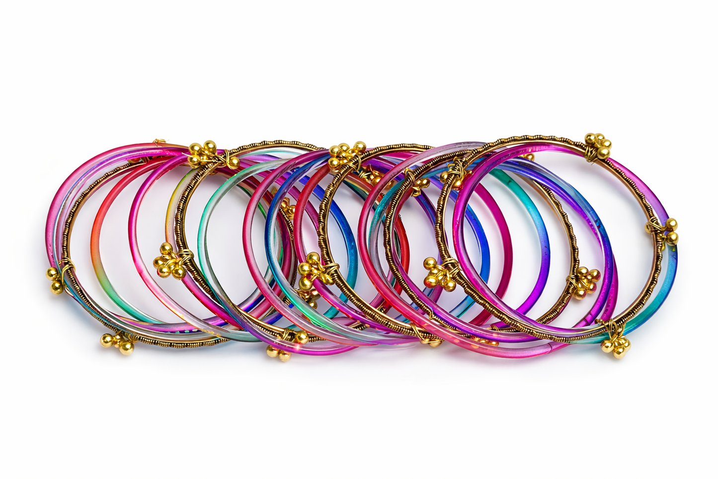 Traditional Kashmiri Churiya Set – Multicolor Ghungroo Bangles