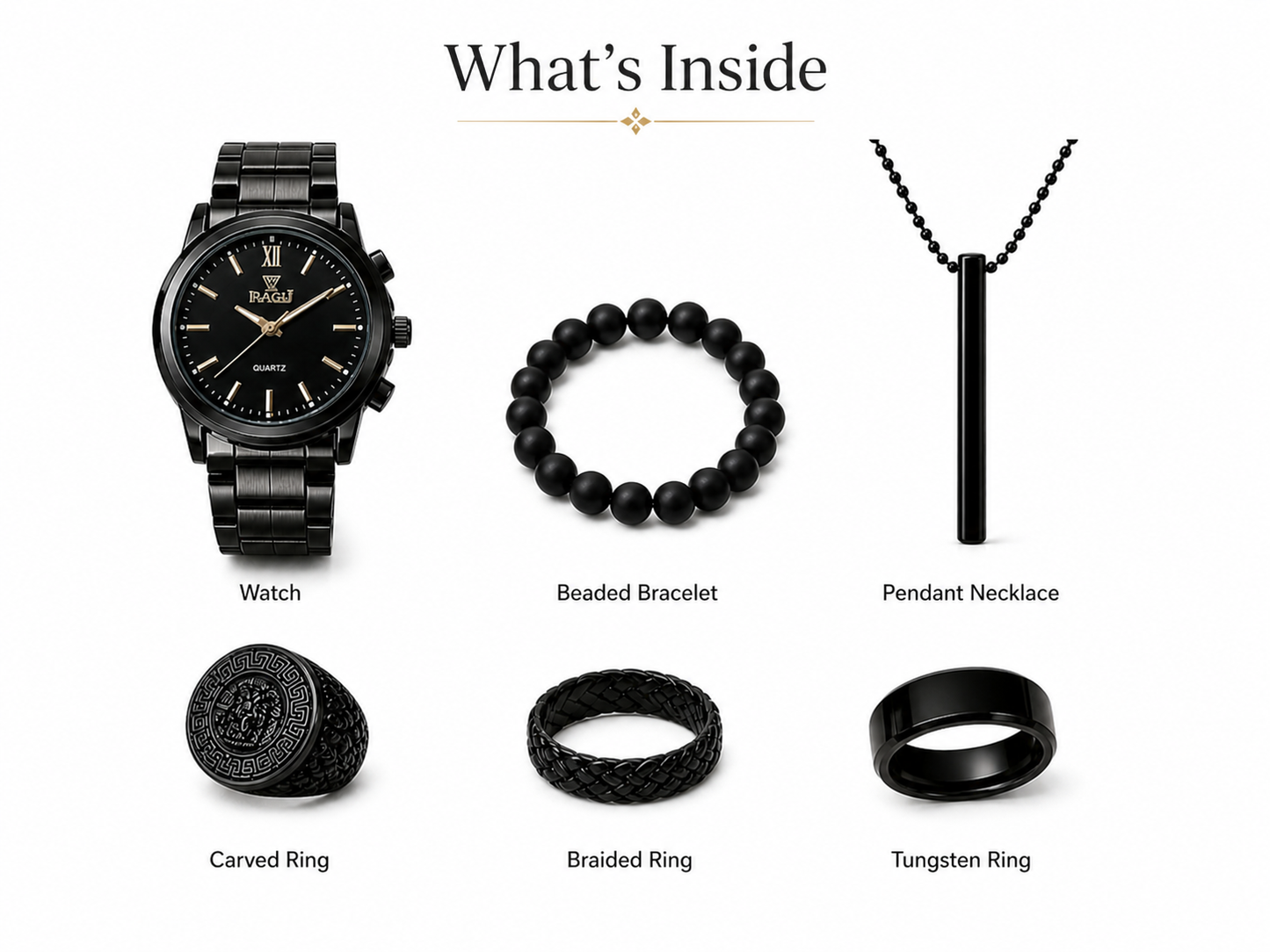 Men’s Premium Jewelry Gift Set – 6-in-1 Luxury Box