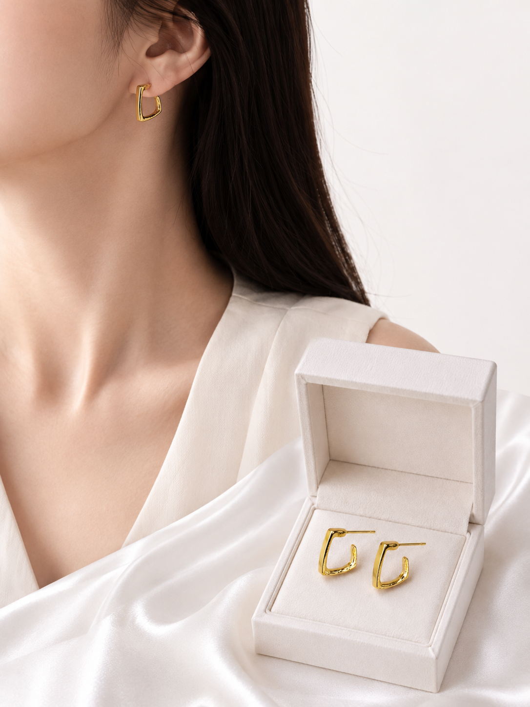 Luxe Geometric Gold Hoop Earrings