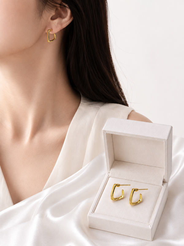 Luxe Geometric Gold Hoop Earrings